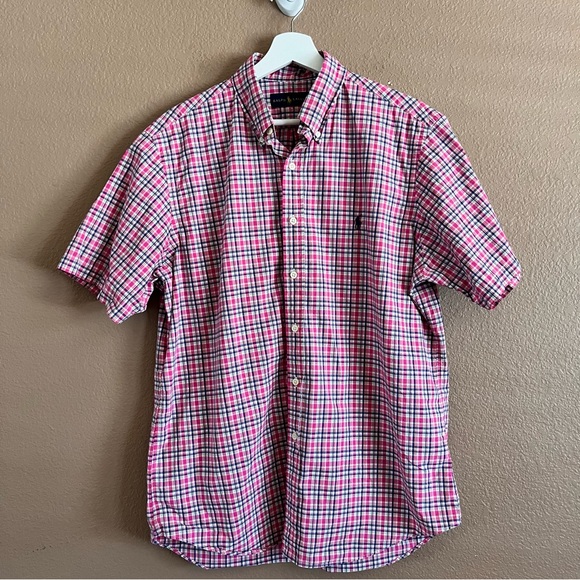 Ralph Lauren Pink Gingham Button Down Shirt Size Large - Picture 3 of 11